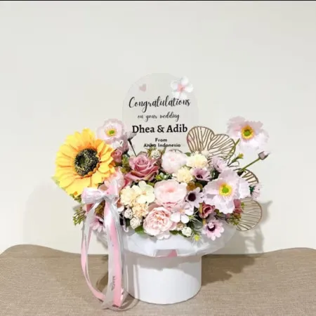 Bloom Box Akrilik Ucapan Wedding Sidoarjo